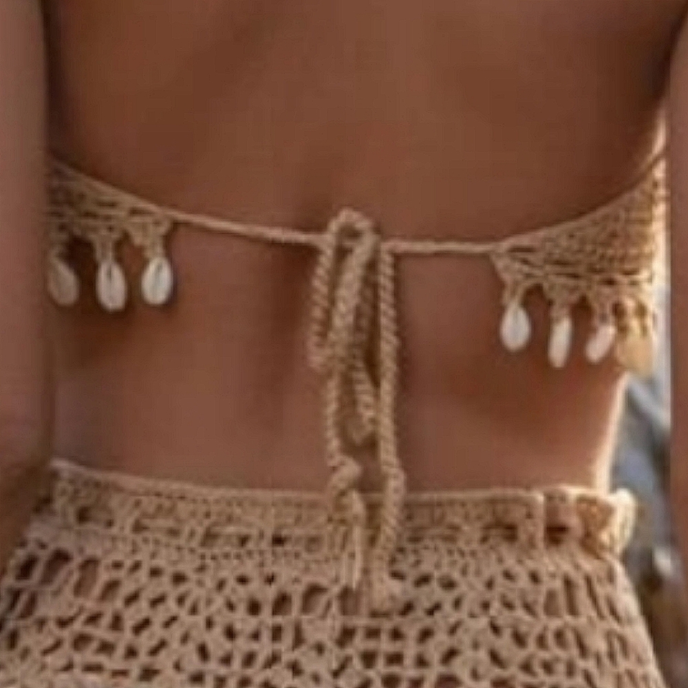 BOHEMIAN SHELL BIKINI & CROCHET PANTS SET - Picture 14 of 16
